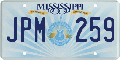 MS license plate JPM259