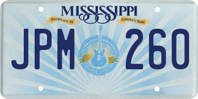 MS license plate JPM260