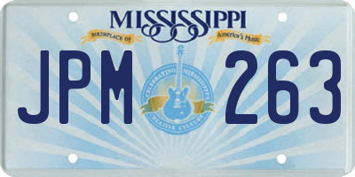 MS license plate JPM263