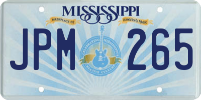 MS license plate JPM265