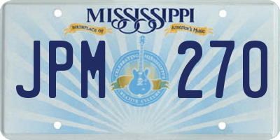 MS license plate JPM270