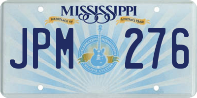 MS license plate JPM276