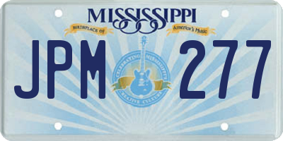 MS license plate JPM277