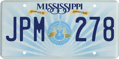 MS license plate JPM278