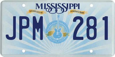 MS license plate JPM281