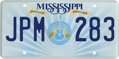 MS license plate JPM283