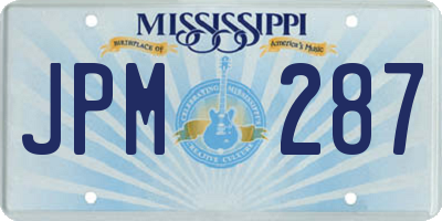 MS license plate JPM287