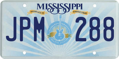 MS license plate JPM288