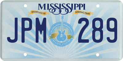 MS license plate JPM289