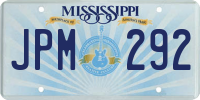 MS license plate JPM292