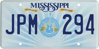 MS license plate JPM294