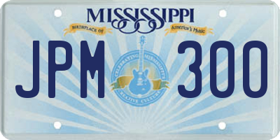 MS license plate JPM300