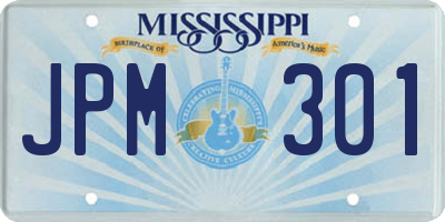 MS license plate JPM301