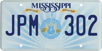 MS license plate JPM302