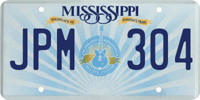 MS license plate JPM304