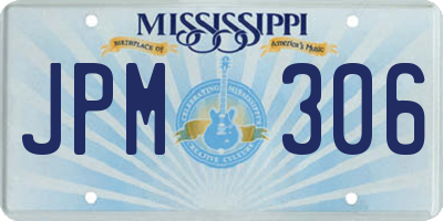 MS license plate JPM306