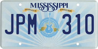 MS license plate JPM310