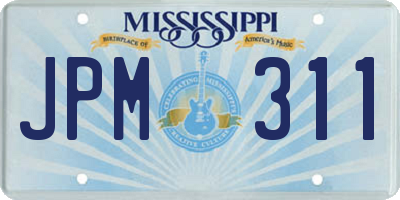 MS license plate JPM311
