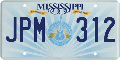 MS license plate JPM312