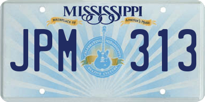 MS license plate JPM313