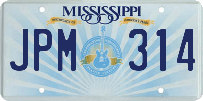 MS license plate JPM314