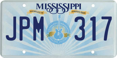 MS license plate JPM317