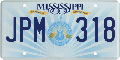 MS license plate JPM318