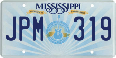 MS license plate JPM319