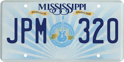 MS license plate JPM320