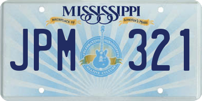 MS license plate JPM321