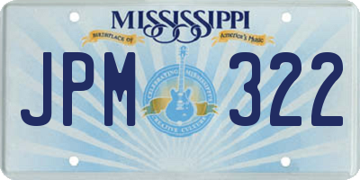 MS license plate JPM322