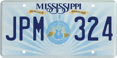 MS license plate JPM324