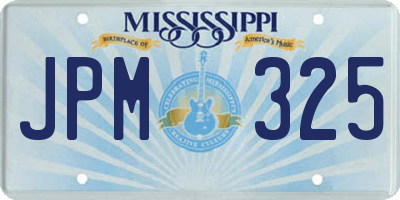 MS license plate JPM325