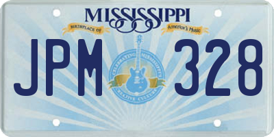 MS license plate JPM328