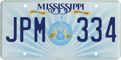 MS license plate JPM334