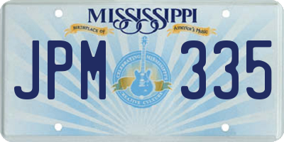 MS license plate JPM335
