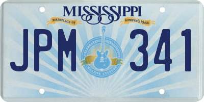 MS license plate JPM341