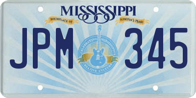 MS license plate JPM345