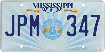 MS license plate JPM347