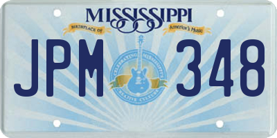 MS license plate JPM348