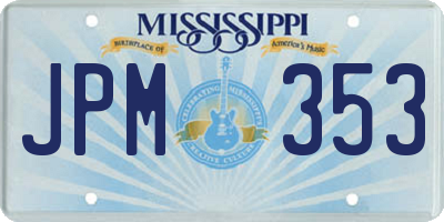 MS license plate JPM353