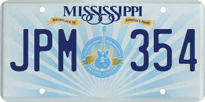 MS license plate JPM354