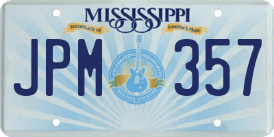 MS license plate JPM357
