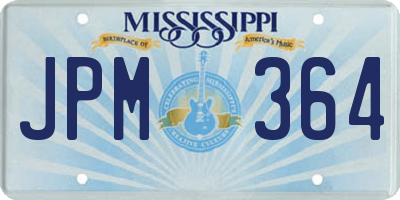 MS license plate JPM364