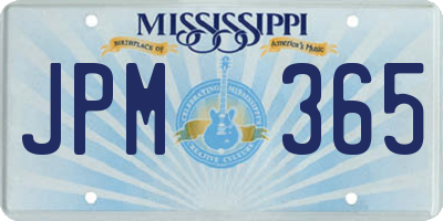 MS license plate JPM365