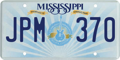 MS license plate JPM370