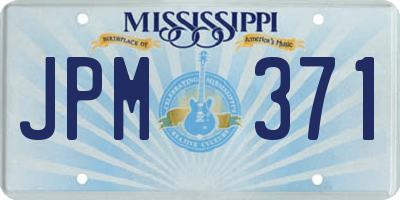 MS license plate JPM371