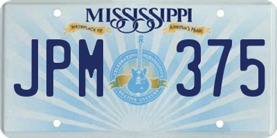MS license plate JPM375