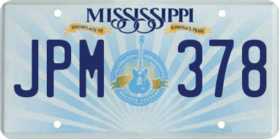 MS license plate JPM378
