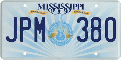 MS license plate JPM380